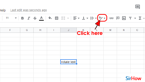 Image Title rotate text in google sheet step 3